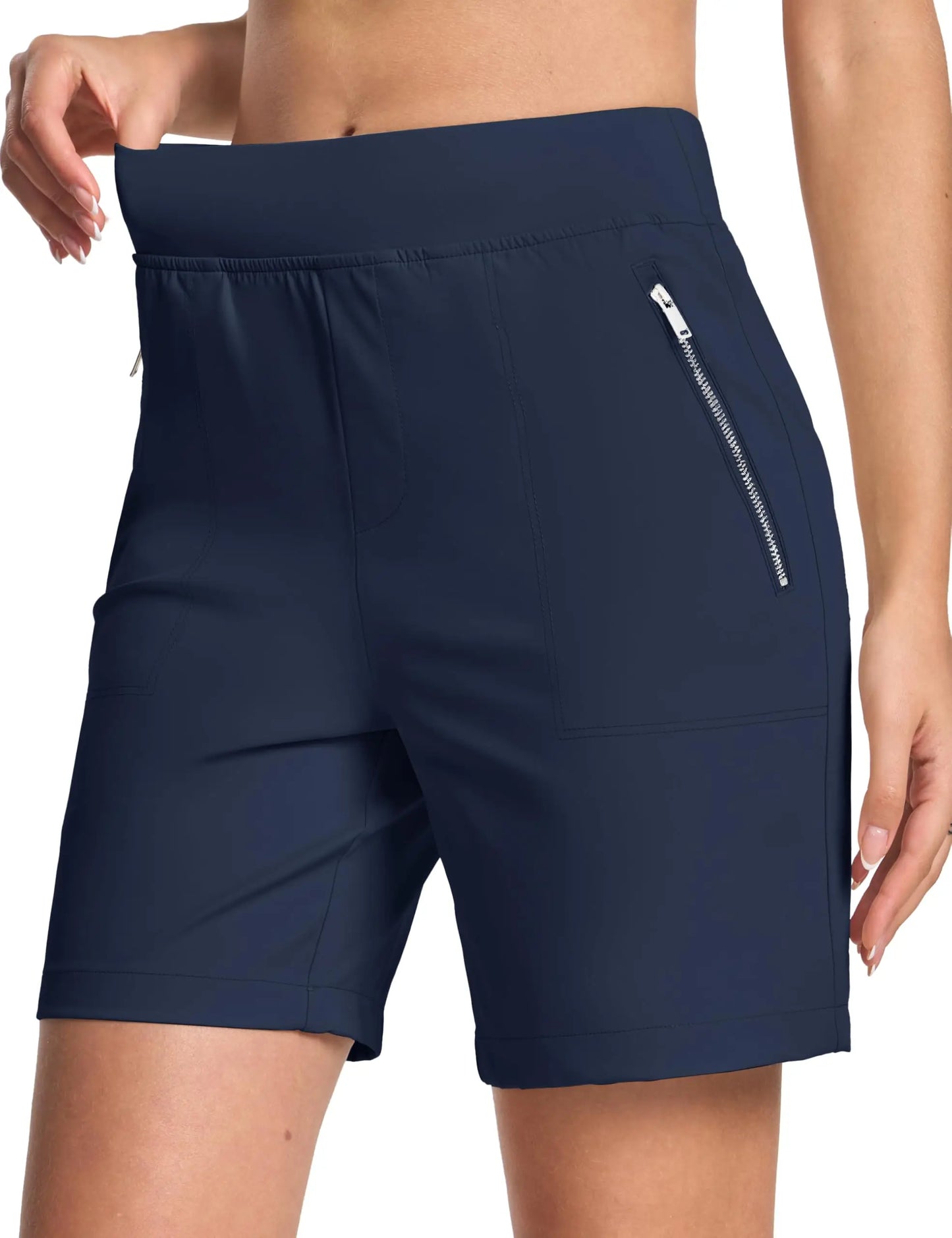 TACVASEN Women's High Waisted Hiking Golf Shorts with 4 Pockets 7" Lightweight Stretchy Athletic Running Summer Shorts Quick Dry