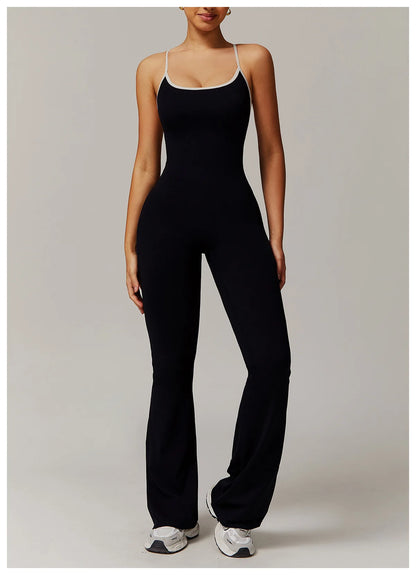 One-Piece Back V-Neck Sexy Suit Gym Set Women Training Suit Sportswear Women Sports Suit Fitness Rompers Stretch Training Suits