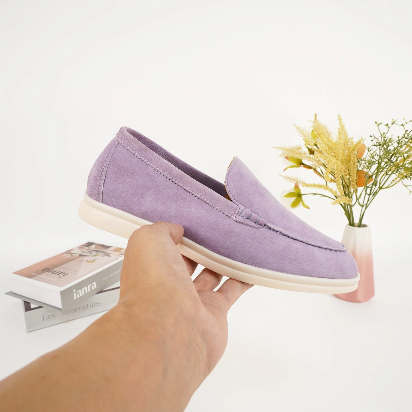 Luxury leather, designer women's loafers, women's flat walking shoes, women's comfortable casual shoes, summer shoes, casual 44