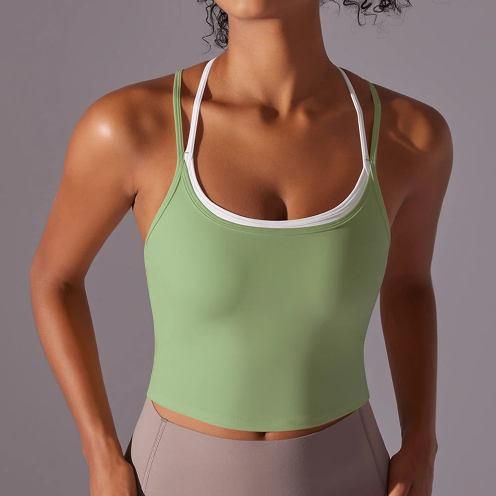 Women Solid Color Fitness Yoga Bra Gym Yoga Top Backless Workout Top Female Push Up Running Sport Bra Sports Underwear Yoga Vest