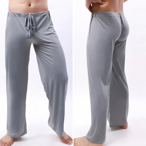 Men Yoga Pants Low Waist Drawstring Straight Loose Pajama Pants Thin Sports Comfortable Elastic Waist Men Sports Trousers