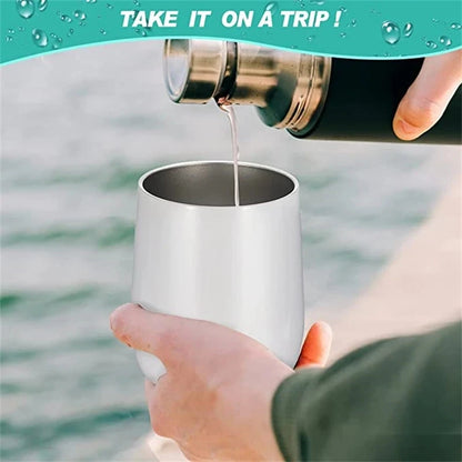 DIY Sublimation Wine Coffee Tumbler 12oz Cup Tube Shape Hot Cold Thermos Metal Glasses Container Seal Lid Wedding Party