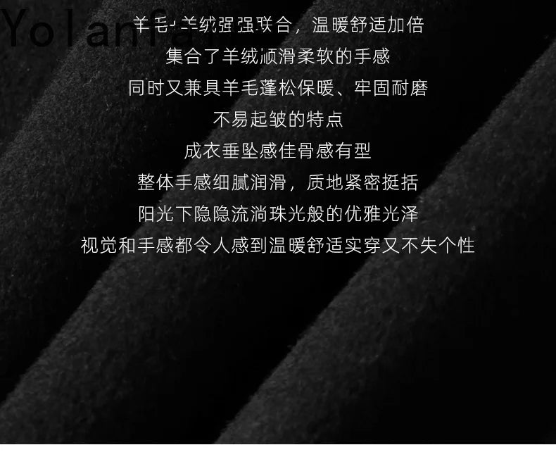 YOLANFAIRY 2025 Light Luxury 95% Wool 5% Cashmere Coats for Men Fashion Woolen Jacket Man Clothing Detachable Lapel Wool Coat