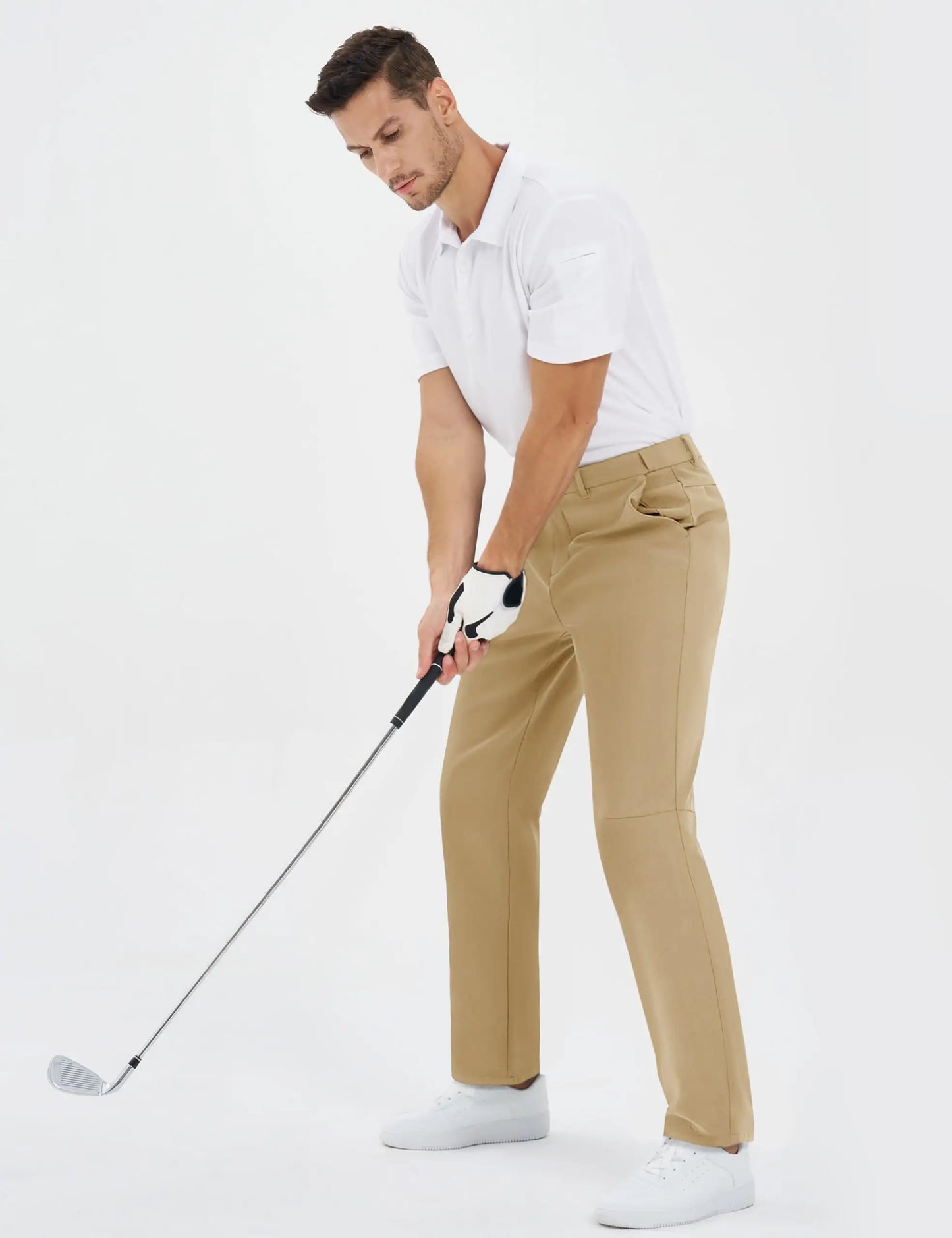 TACVASEN Winter Golf Pants for Men Fleece Lined Work Business Casual Dress Slacks Water Resistant Stretch Warm Trousers