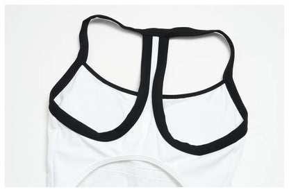 Custom LOGO women's nude yoga dress hollow breathable slim fitness sports quick-drying short skirt