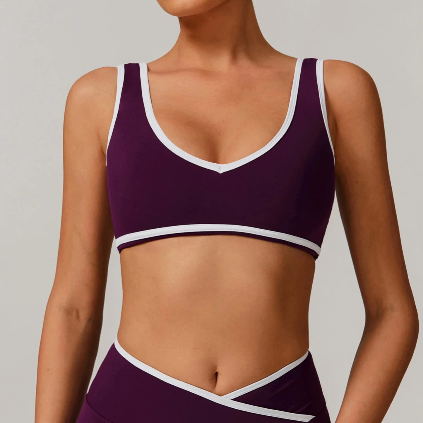 V-Neck Sports Bra Women Top Push Up Sport Underwear Yoga Vest Gym Crop Top Brassiere Fitness Top Workout Breathable Beauty Back