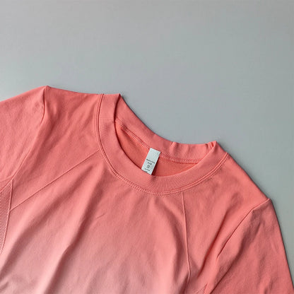 Yoga Top Light Fitting Elastic Quick Drying Sports T-shirt for Women's Personalized Fitness Short Sleeved Summer Thin Style