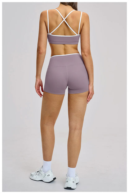 2PCS Workout Clothes Wide Leg Pant Yoga Suits Solid Color Bra Sports Set Gym Tracksuits Female Quick Dry Fitness Suit Sports Set