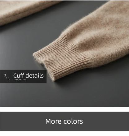 New Chinese Style Men's Pullover 100% Pure Wool Knit Sweater Autumn Winter Retro Stand Collar Long Sleeve Fashion Cashmere Tops
