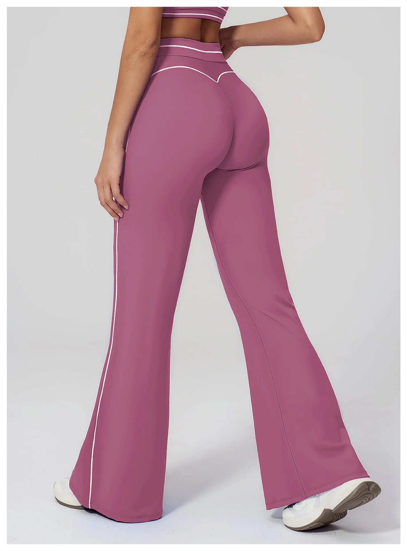 High Waist Yoga Wide Leg Pants Women Gym Fitness Bell-bottoms Pants Push Up Sports Trousers Female Casual Workout Flared Pants
