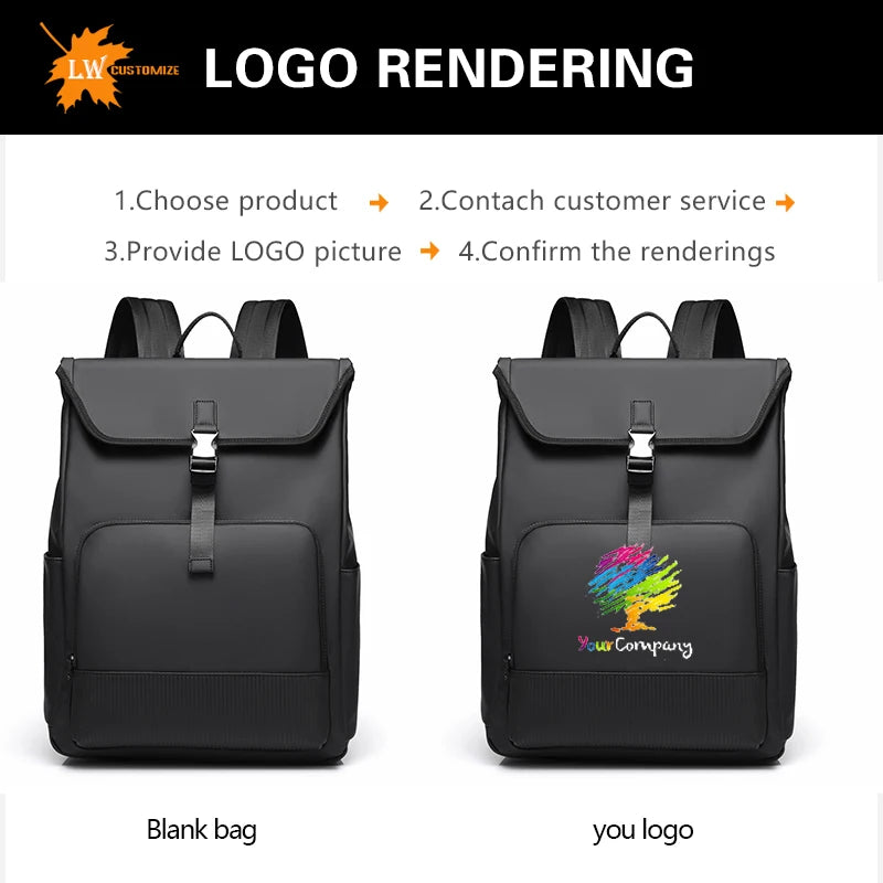 Personalized men's backpack with logo name fashionable women's backpack lightweight computer backpack company giftn