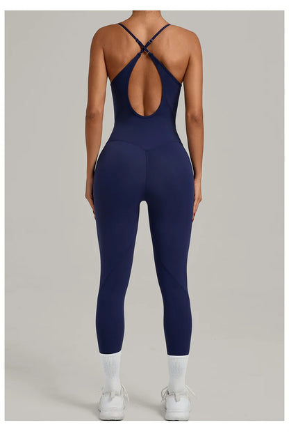 TRY TO BN Sports Jumpsuit Yoga Cross Adjustable Shoulder Straps Fitness Workout Bodysuit One Piece Sportswear Gym Women Clothing