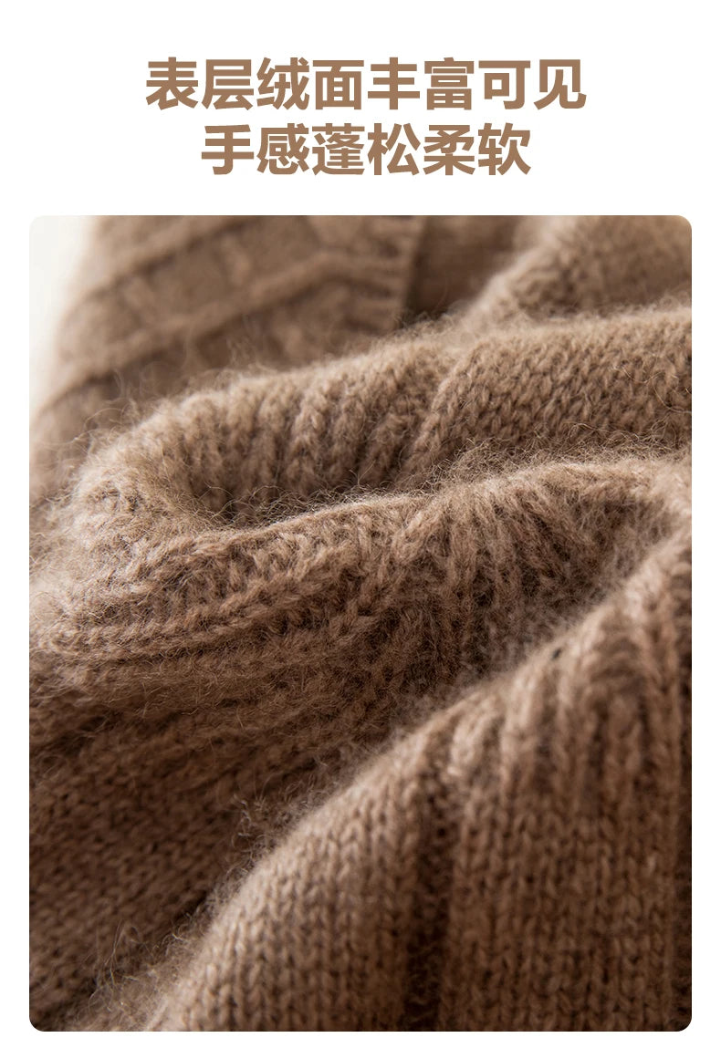 Thickened Outdoor Hat Autumn And Winter Men's And Women's Pullover 100%cashmere Hat With Groove Strip Casual And Warm Woolen Hat