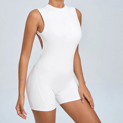 Gym Bodysuits Women Back Scrunch Sports Suit Women Gym Sexy Hoodies Sleeveless Sportswear Body Women  Whole Suit Yoga Clothing