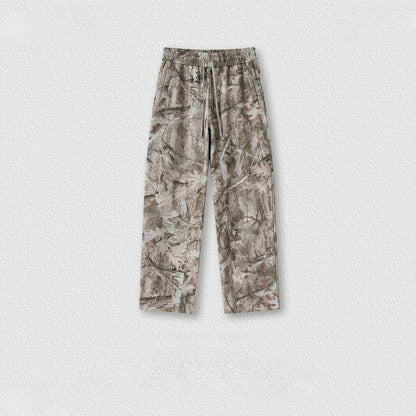 Custom LOGO men's new 340G heavy autumn and winter American camouflage fleece hooded sweatshirt jacket shorts set
