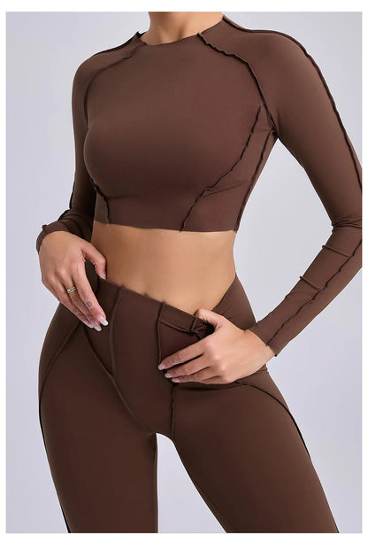 Long Sleeve Gym Shirts Sport Top Fitness Yoga Clothes for Women Active Wear Sports Shirt Elastic Fitness Yoga Running Shirts