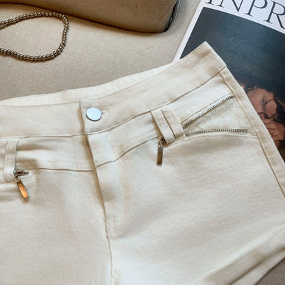 DEAT Fashion Casual Cargo Shorts Women's Khaki Lace Pocket Trim High Waist Daily Streetwear Hot Pants Summer New 7A3928