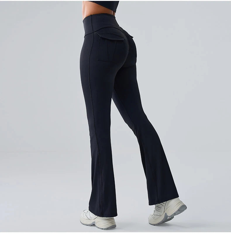 Flares Leggings Women Bell-bottoms Sports Yoga Leggings High Waist Tights Scrunch Butt Yoga Flares Pants Push Up Gym Leggings