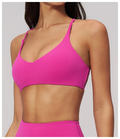 Women Cross Back Sports Underwear Breathable Yoga Bra Shockproof Fitness Top Gym Workout Underwear Female Sports Yoga Crop Top