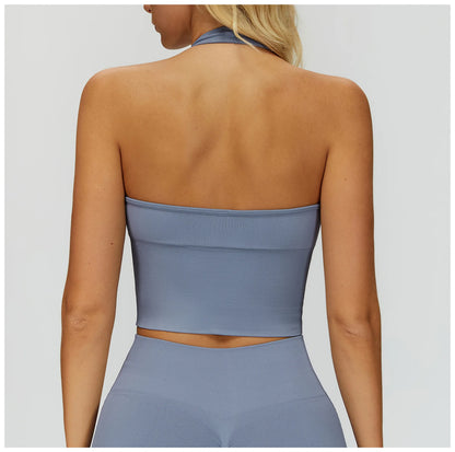 Sexy Seamless Sports Bras Halter Yoga Bra Women Fitness Gym Top Shockproof Running Workout Fast Dry Underwear Female Yoga Vest