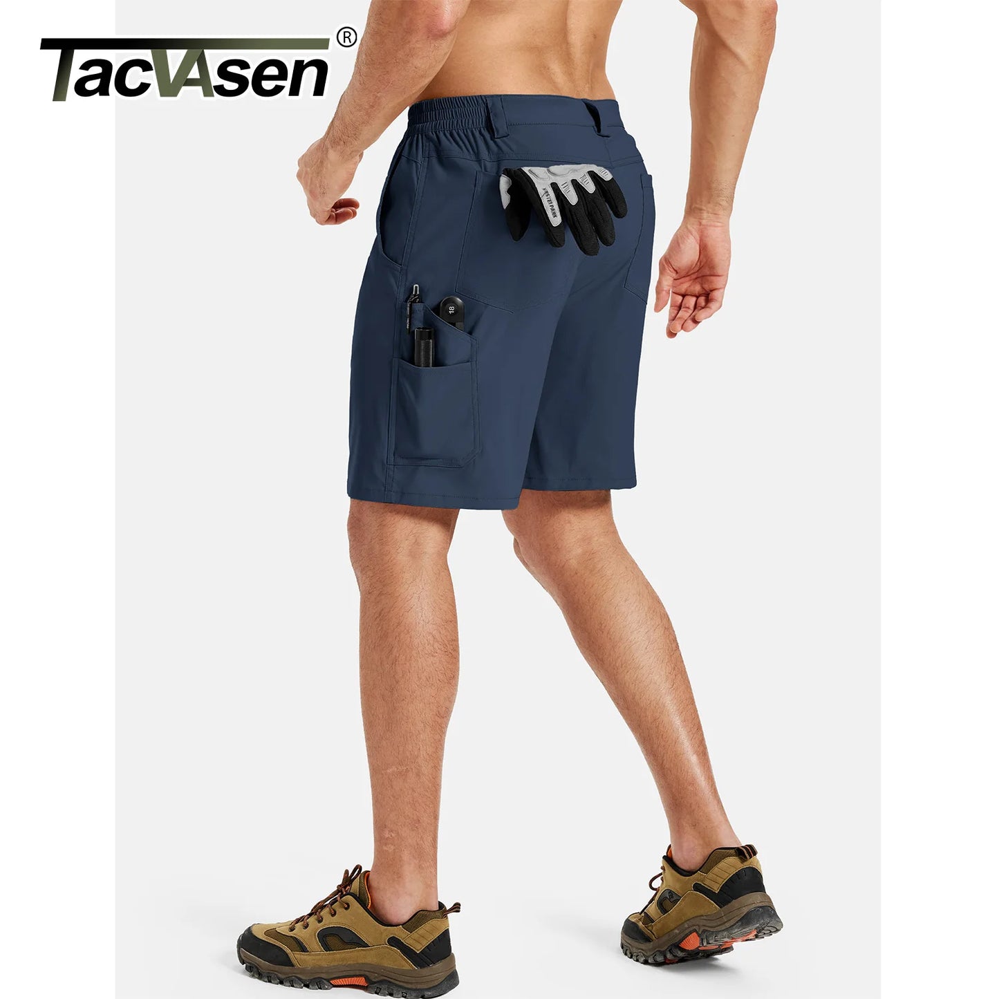 TACVASEN Men's Hiking Cargo Shorts Quick Dry Water-Resistant Lightweight Tactical Outdoor Work Casual Shorts with 8 Pockets