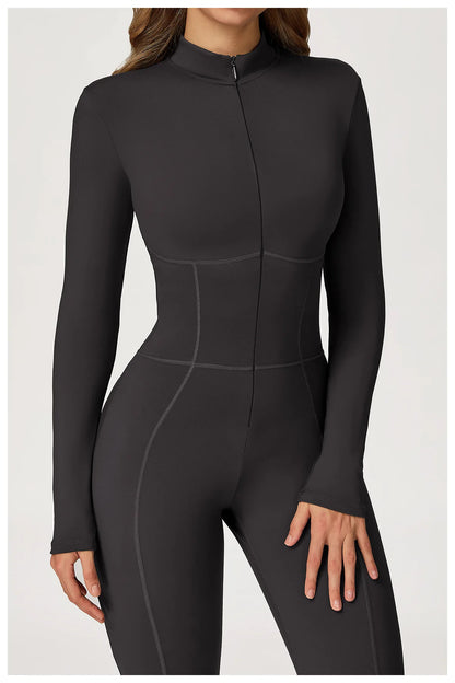 Winter Autumn Yoga Jumpsuit Women's One-piece Suit Sportswear Women Gym Rompers Long-sleeved Warm Overalls High Elastic Bodysuit