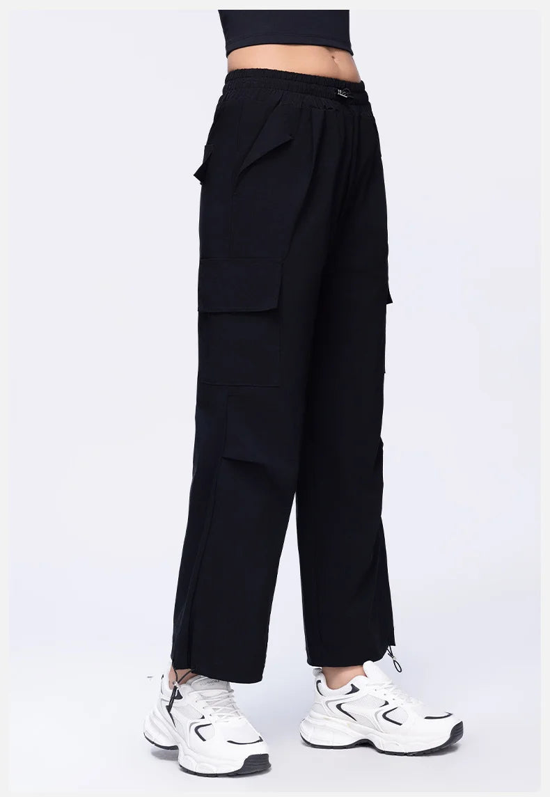 New Summer Outdoor Sports Women High Waisted Pants Straight Leg Casual Pants Gym Slimming Sweatpants Outdoor Sports RunningPants