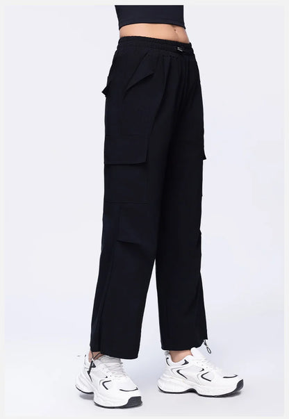 New Summer Outdoor Sports Women High Waisted Pants Straight Leg Casual Pants Gym Slimming Sweatpants Outdoor Sports RunningPants