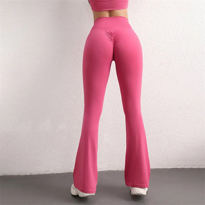 TRY TO BN Flare Scrunch Leggings Yoga Pants Fitness Workout High Waist Sports Leggings Push Up Tights Women Gym Outfits Clothing