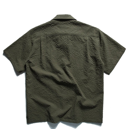 Summer Japanese Retro Amekaji Cuban Collar Short Sleeved Shirt for Men and Women Loose Foam Gauze Workwear Shirt Trend TEE