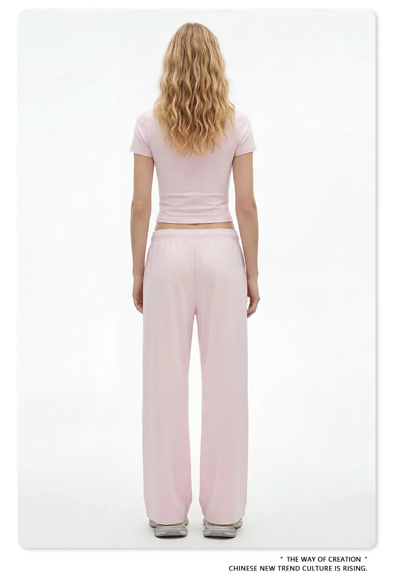 Custom LOGO women's spring summer new 200G high-elastic short slim-fit short-sleeved trousers casual sports two-piece set