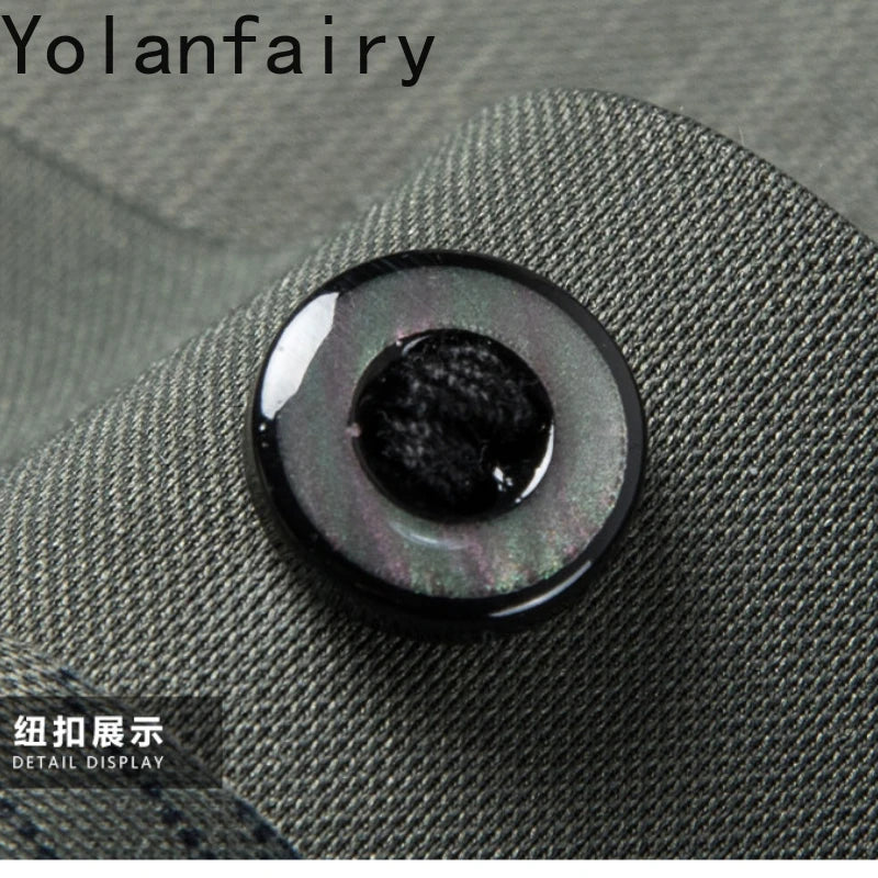 YOLANFAIRY Mulberry Silk T Shirt Men Polo Shirt Mens Shirts Short Sleeves Polos Hombre Manga Corta Summer Mens Clothing 2024