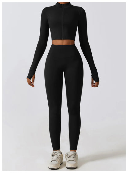 Women 2/3pcs Workout Outfits Yoga Sets Sportswear Gym Workout Clothing Tracksuit High Waist Leggings and Stretch Sports Bra