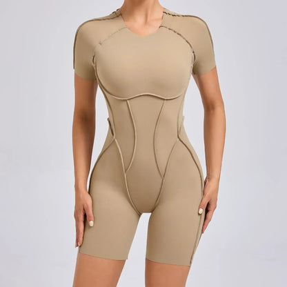 Seamless Yoga Jumpsuits Sports Fitness Splicing Hip-lifting One-Piece Hollow-out Beauty Back Gym Workout Bodysuits for Women