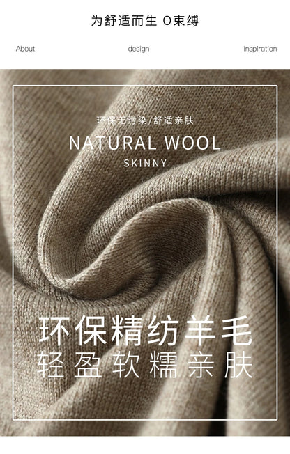 Men's Merino Wool Sweater Polo Collar Pullover Autumn Winter New Cashmere Knitwear Casual Loose Men's Shirts Tops Warm Soft