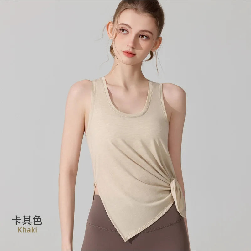 Custom LOGO Women's Sports Fitness Vest Quick-Drying Breathable Sleeveless Top Running Pilates Yoga Suit