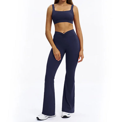 SWELTERING 2PCS Yoga Set Fitness Gym Tracksuit Sportswear Women Workout Outfits High Waist Leggings Sports Bra Athletic Wear