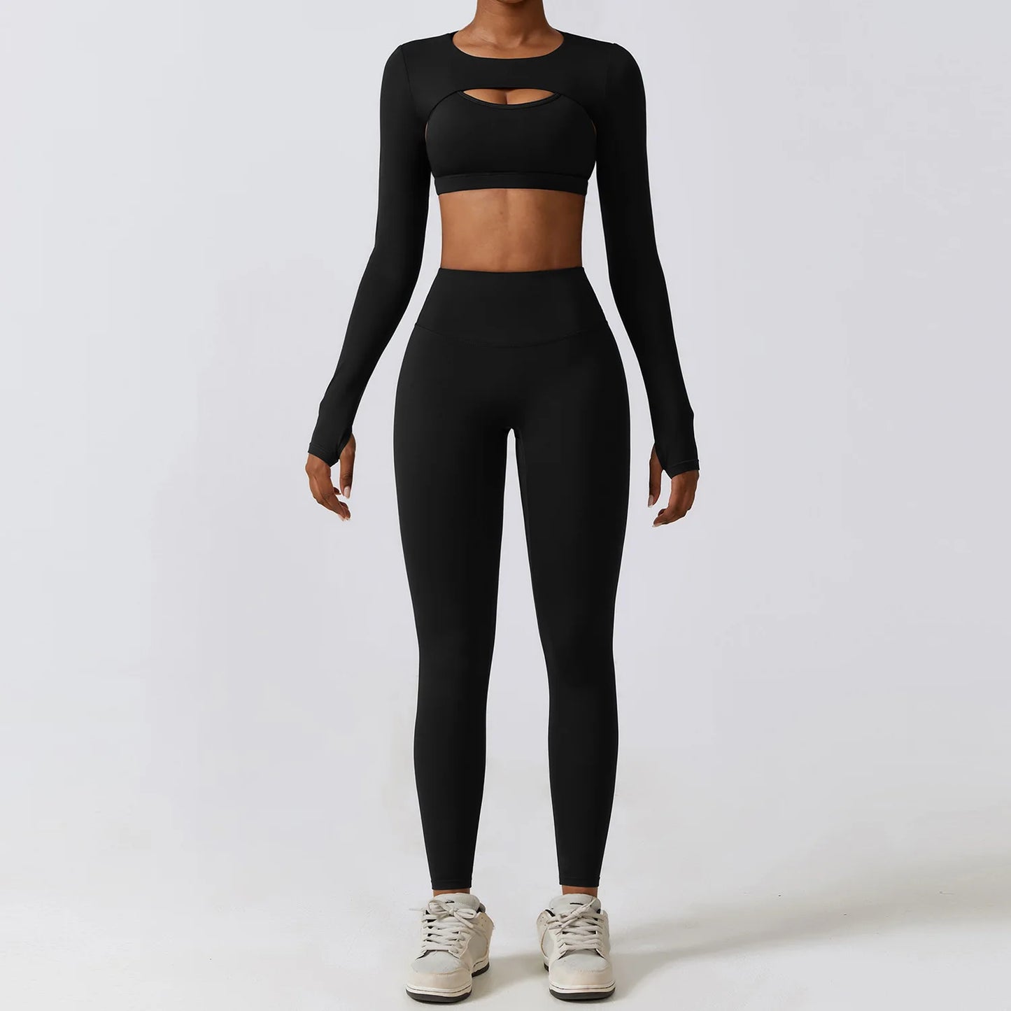Customized LOGO women's autumn and winter tight yoga clothes quick-drying sports and thin fitness clothes three-piece set