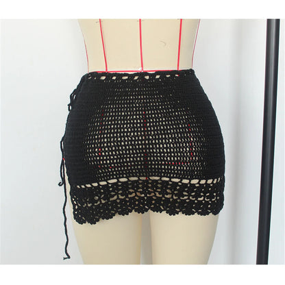 2026 Hollow Out Skirt Sarong Crochet Knitted Tunic Beach Cover Up Cover-ups Beach Dress Beach Wear Beachwear Female Women V8074
