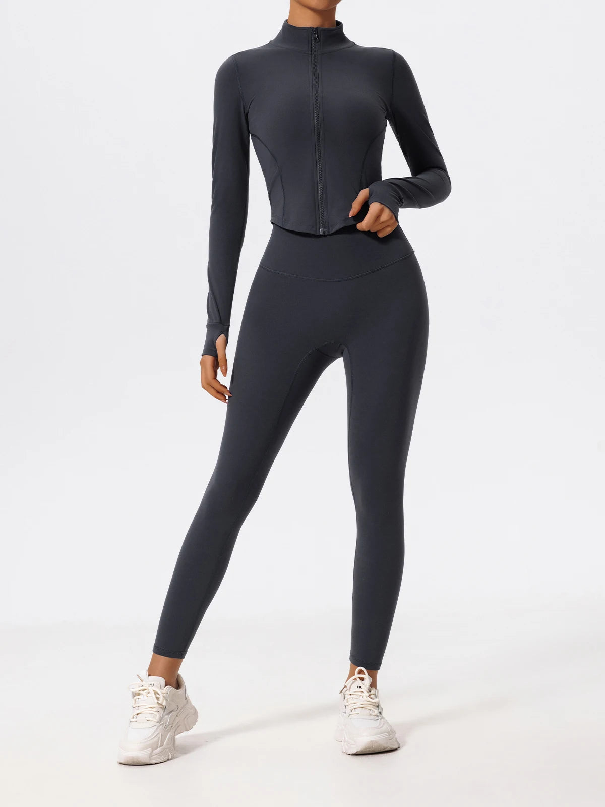 Hearuisavy Summer Ultra-Soft Fabrics 2Pcs Long Sleeve Gym Set Women Quick-Dry Yoga Clothes Workout Leggings Suit Sports Jackets