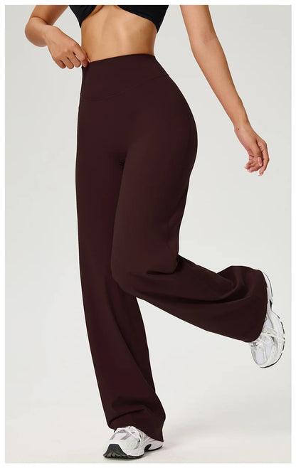 TRY TO BN Straight Leg Yoga Pants Women's High Waisted Tummy Control Buttery Soft Naked Feel Gym Fitness Running Workout Bottoms