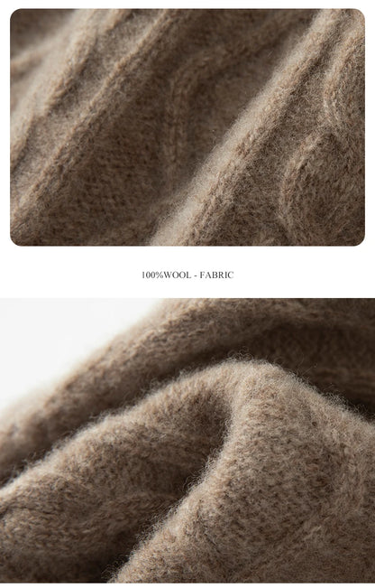 DjzDsm 100%Pure Wool Women's Hat For Winter Warm Soft Luxury Cashmere Twists Slouchy Street y2k Women's Hat