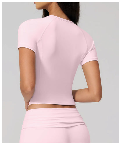 Sexy Women Yoga Shirts Fitness Sports T-Shirts Gym Workout Short Sleeve Top Running Active Wear Femme Sports Top Workout Shirts