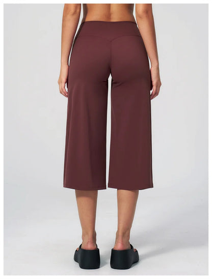 TRY TO BN Wide Leg Yoga Medium Pants Women Naked Feel High Waist Tummy Control Buttery Soft Gym Fitness Running Workout Bottoms