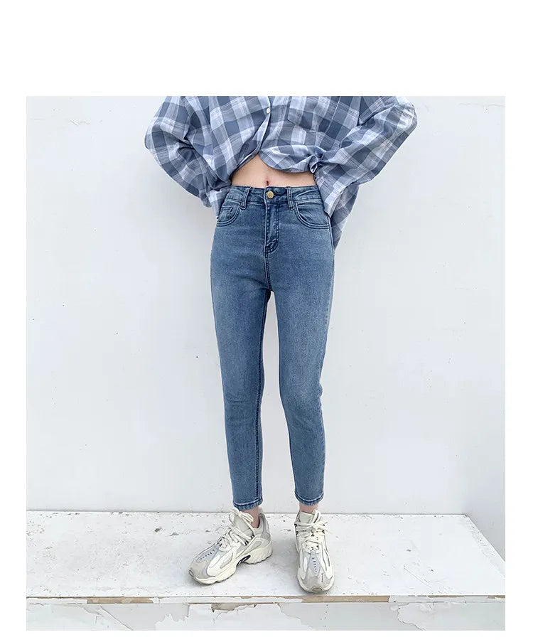CHIC VEN Women Jeans Solid Slim Retro High Waisted Small Leg Denim Pant Skinny Pant Spring Autumn 2026