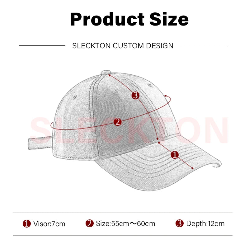 SLECKTON Custom Baseball Cap Fashion DIY Letter Embroidery Hats for Women and Men Cotton Design LOGO Wholesale Unisex Caps