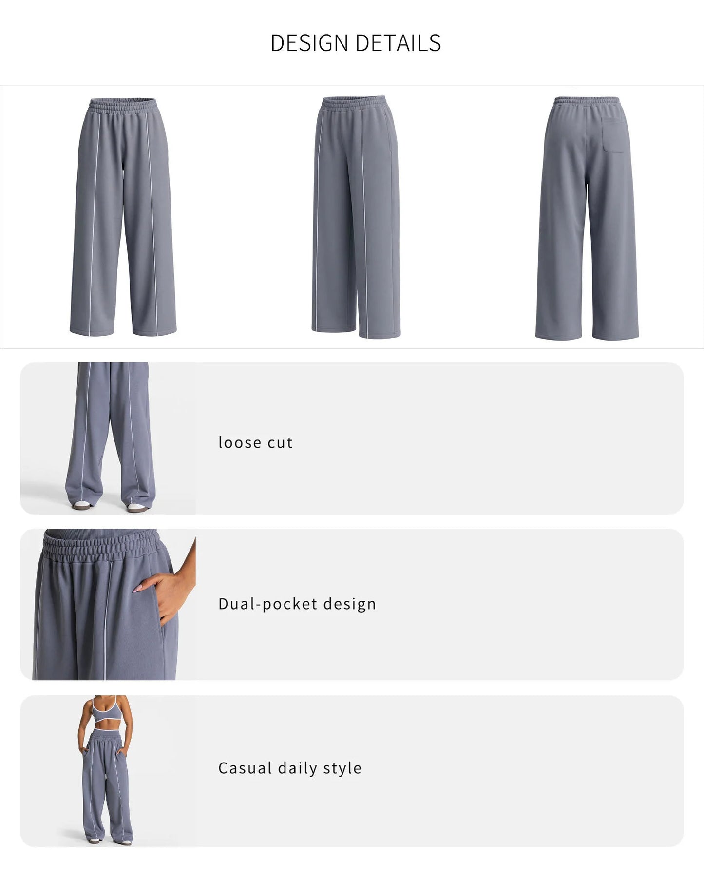 Hearuisavy Women Yoga Pants High Waist Casual Straight Wide Leg Pants Loose Sports Bottoms Outdoor Running Gym Long Trousers