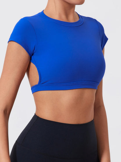Summer Sports Short TOP Women Fitness shirts Yoga Wear Female Gym Training Suit Crop Top Women beautiful Back Tops T-Shirt