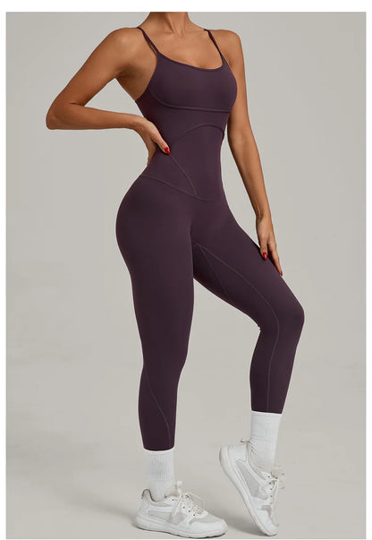 TRY TO BN Sports Jumpsuit Yoga Cross Adjustable Shoulder Straps Fitness Workout Bodysuit One Piece Sportswear Gym Women Clothing