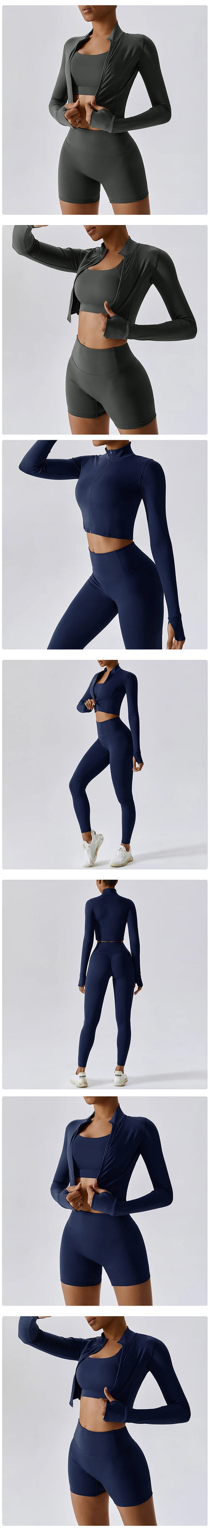 3PCS Yoga Set Gym Clothes 2 PCS Sportswear Women Yoga Suits Fitness Set women's Tracksuits Sports Jacket Long Sleeve Gym Legging